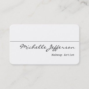 Tarjeta de visita blanca de artista de maquillaje 