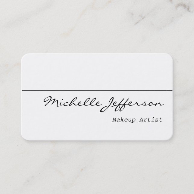 Tarjeta de visita blanca de artista de maquillaje  (Anverso)