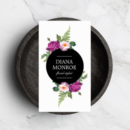 Tarjeta de visita blanca de flor de círculo modern
