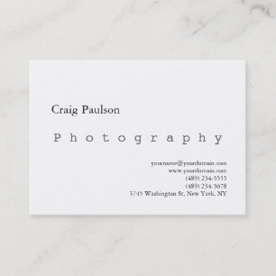 Tarjeta de visita blanca de fotografía de moda de 