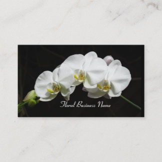 Tarjeta de visita blanca de las orquídeas