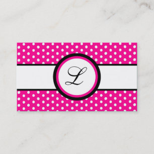 Tarjeta de visita blanca de Polkadot Pokadot de