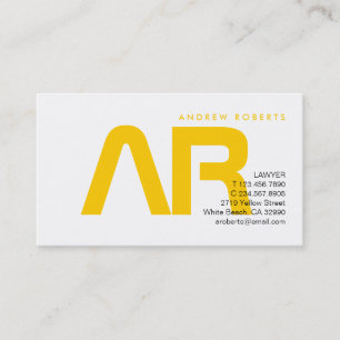 Tarjeta de visita blanca del amarillo
