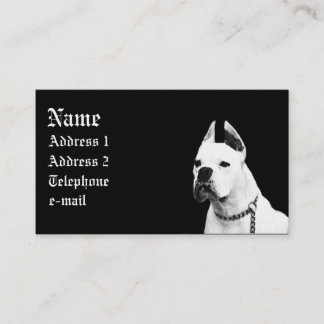 Tarjeta de visita blanca del boxeador