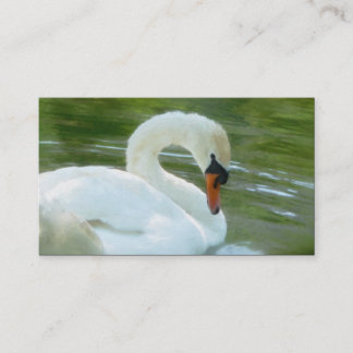 Tarjeta de visita blanca del cisne