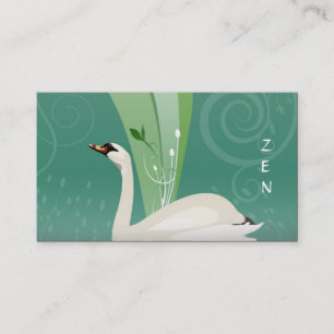 Tarjeta de visita blanca del cisne