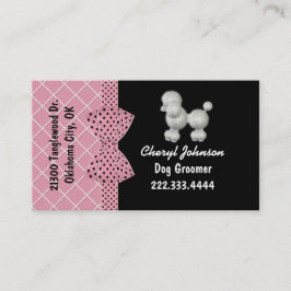 Tarjeta de visita blanca del Groomer del perro de