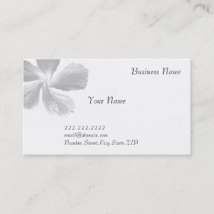 Tarjeta de visita blanca del hibisco elegante