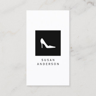 Tarjeta de visita blanca del logotipo del zapato