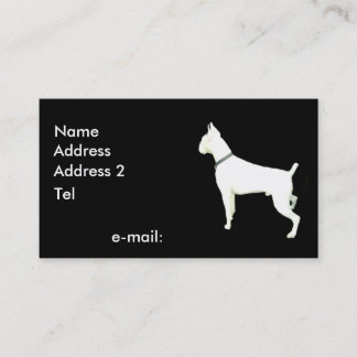 Tarjeta de visita blanca del perro del boxeador