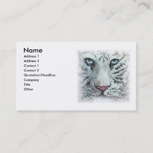 Tarjeta de visita blanca del tigre