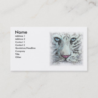 Tarjeta de visita blanca del tigre