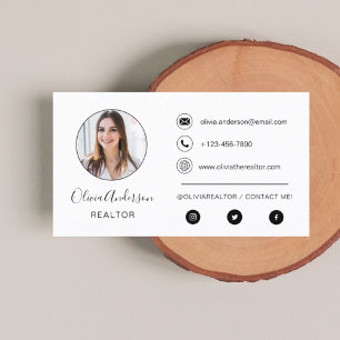 Tarjeta de visita blanca fotográfica profesional