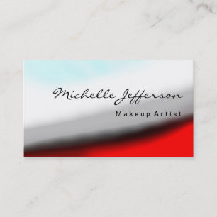 Tarjeta de visita blanca gris azul gris de maquill