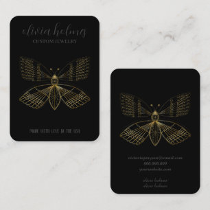 tarjeta de visita blanca minimalista, joyería