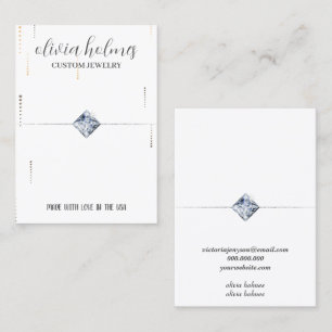 tarjeta de visita blanca minimalista, joyería