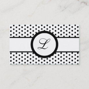 Tarjeta de visita blanca negra de 100 Polkadot