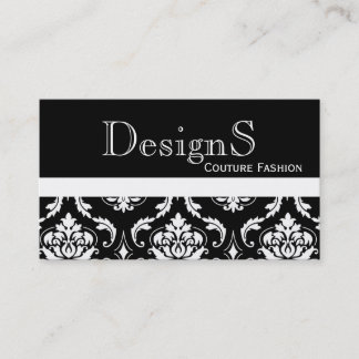 Tarjeta de visita blanca negra elegante de moda