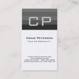 Tarjeta de visita blanca negra gris vertical del