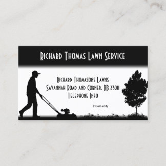 Tarjeta de visita blanca panorámica Lawn Service