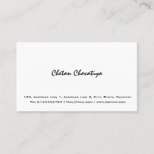 Tarjeta de visita blanca simple profesional