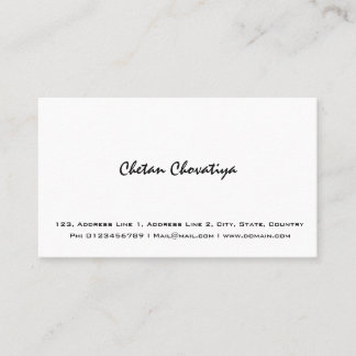 Tarjeta de visita blanca simple profesional