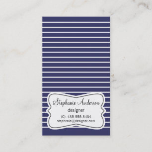 Tarjeta de visita blanca y azul marino de las