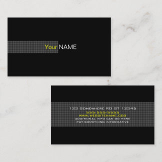 Tarjeta De Visita Blanco amarillo negro contemporáneo