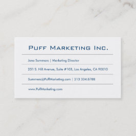 Tarjeta De Visita Blanco azul minimalista