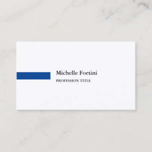 Tarjeta De Visita Blanco azul profundo Minimalista elegante de seda 