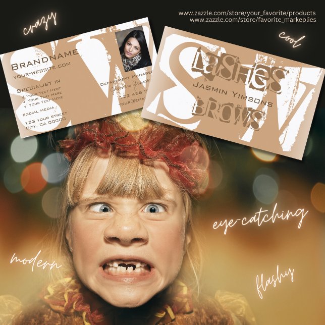 Tarjeta De Visita Blanco beige brillante con foto y monograma modern (Subido por el creador)