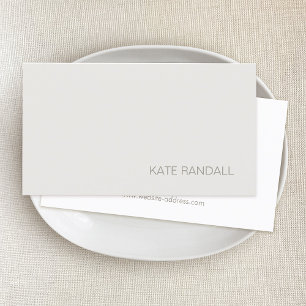 Tarjeta De Visita Blanco beige minimalista simple profesional