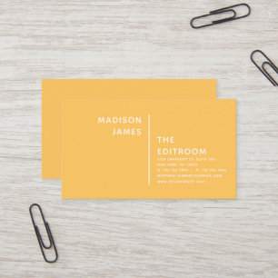 Tarjeta De Visita Blanco blanco amarillo mínimo simple y moderno