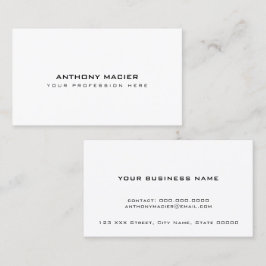 Tarjeta De Visita blanco claro simple