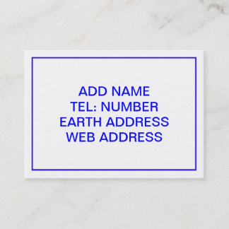 Tarjeta De Visita Blanco con marco azul