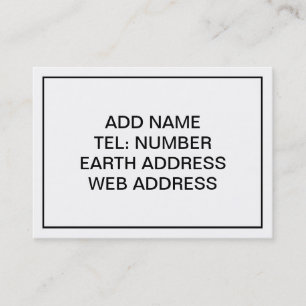 Tarjeta De Visita Blanco con marco negro