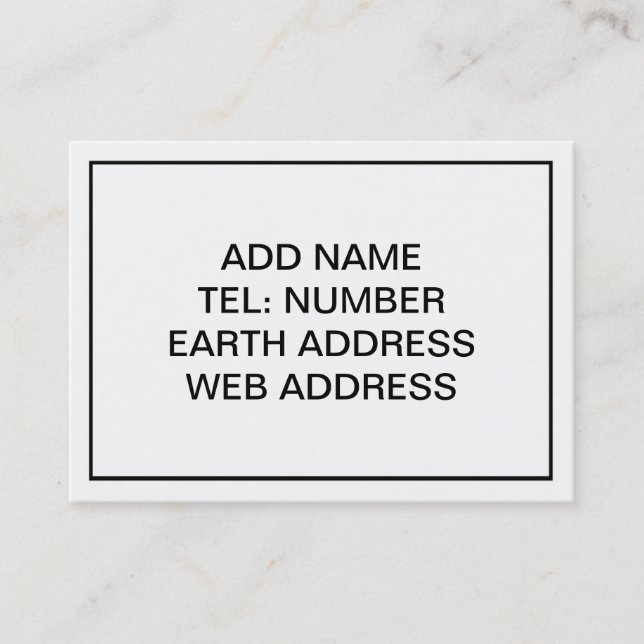 Tarjeta De Visita Blanco con marco negro (Anverso)