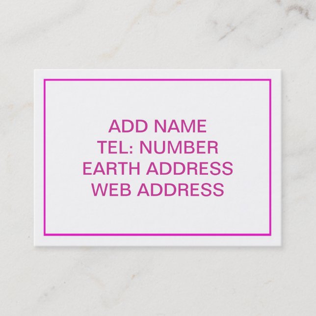 Tarjeta De Visita Blanco con marco rosa (Anverso)