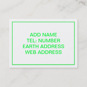 Tarjeta De Visita Blanco con marco verde