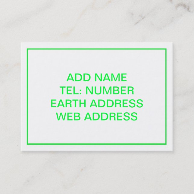 Tarjeta De Visita Blanco con marco verde (Anverso)