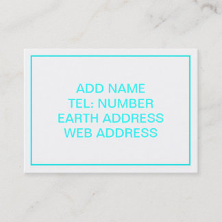 Tarjeta De Visita Blanco con marco Verde azulado