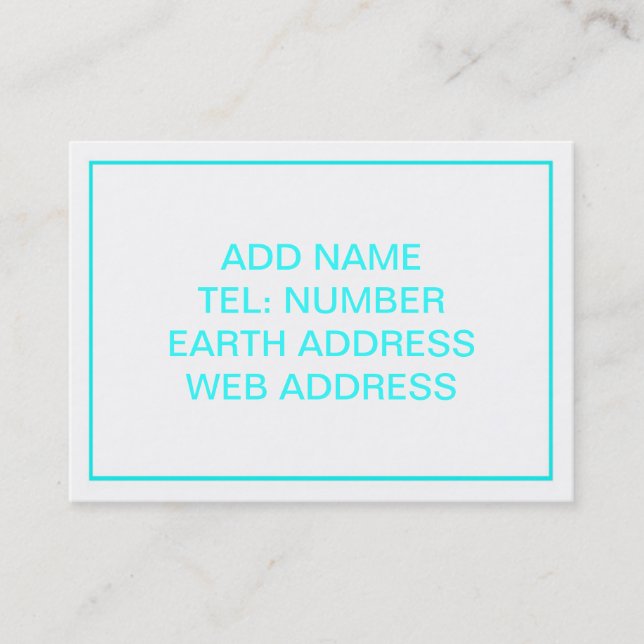 Tarjeta De Visita Blanco con marco Verde azulado (Anverso)