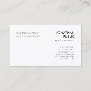 Tarjeta De Visita Blanco Creative Minimalist Modern Elegant Company