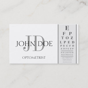 Tarjeta De Visita Blanco de la carta del optometrista