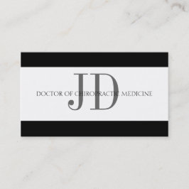 Tarjeta De Visita Blanco de la raya del Chiropractor/blanco