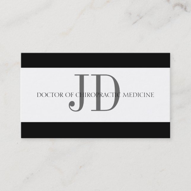 Tarjeta De Visita Blanco de la raya del Chiropractor/blanco (Anverso)