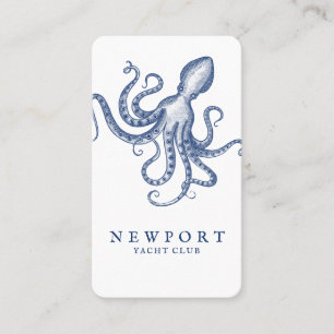 Tarjeta De Visita Blanco del Octopus de estilo pintado