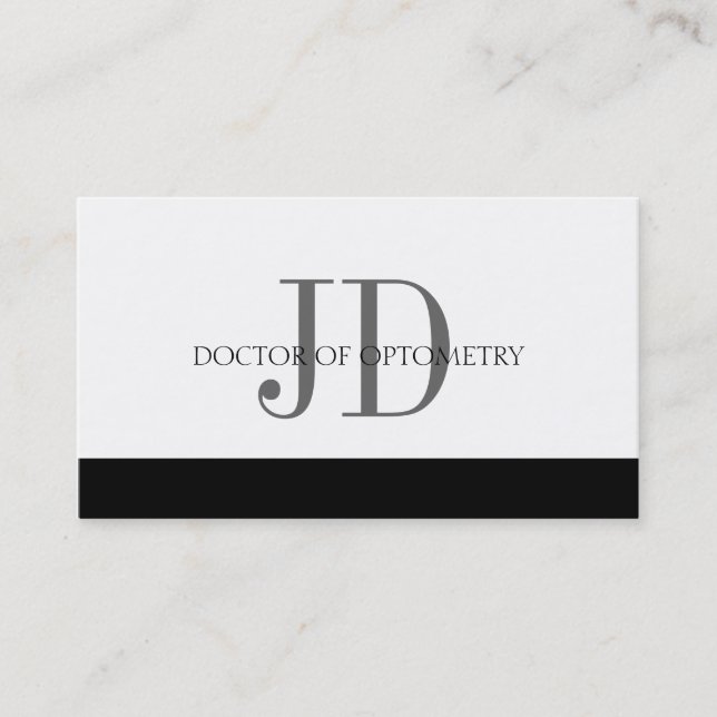 Tarjeta De Visita Blanco del optometrista/blanco (Anverso)