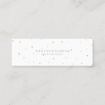 Tarjeta de visita - blanco del oro de los puntos