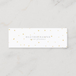 Tarjeta de visita - blanco del oro de los puntos